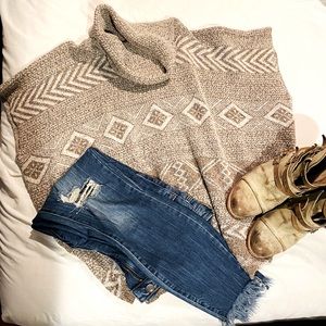 Oversized knit poncho.